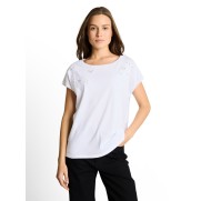 Tom Tailor Damesmode T-shirt borduring 1050469 wit
